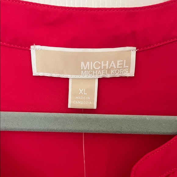 Michael Kors Bright Pink/Red Zip-Front Tunic Top - Picture 2 of 5